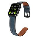 Retro Leather Watch Band For Apple Watch Series 7 41mm / 6&SE&5&4 40mm / 3&2&1 38mm(Blue)