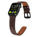 Retro Leather Watch Band For Apple Watch Series 7 41mm / 6&SE&5&4 40mm / 3&2&1 38mm(Dark Brown)