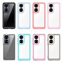 For Huawei P50 Colorful Series Acrylic + TPU Phone Case(Transparent Blue)