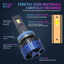 P10 1 Pair H11 6000K / 6000LM / 55W / DC10-32V IP68 Waterproof Car LED Headlight