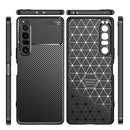 For Sony Xperia 1 IV Carbon Fiber Texture Shockproof TPU Case(Blue)