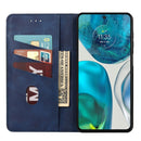 For Motorola Moto G52 Skin Feel Splicing Leather Phone Case(Blue)