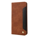 For Motorola Moto G52 Skin Feel Splicing Leather Phone Case(Brown)