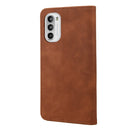 For Motorola Moto G52 Skin Feel Splicing Leather Phone Case(Brown)