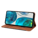 For Motorola Moto G52 Skin Feel Splicing Leather Phone Case(Brown)