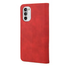 For Motorola Moto G52 Skin Feel Splicing Leather Phone Case(Red)