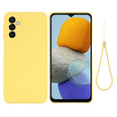 For Samsung Galaxy M23 5G Pure Color Liquid Silicone Shockproof Phone Case(Yellow)