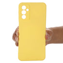 For Samsung Galaxy M23 5G Pure Color Liquid Silicone Shockproof Phone Case(Yellow)