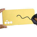 For Samsung Galaxy M23 5G Pure Color Liquid Silicone Shockproof Phone Case(Yellow)