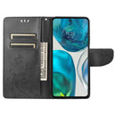 For Motorola Moto G52 Embossed Butterfly Pattern Flip Leather Phone Case(Black)