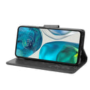 For Motorola Moto G52 Embossed Butterfly Pattern Flip Leather Phone Case(Black)