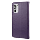 For Motorola Moto G52 Embossed Butterfly Pattern Flip Leather Phone Case(Dark Purple)