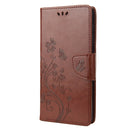 For Motorola Moto G52 Embossed Butterfly Pattern Flip Leather Phone Case(Brown)