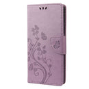 For Motorola Moto G52 Embossed Butterfly Pattern Flip Leather Phone Case(Light Purple)