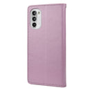 For Motorola Moto G52 Embossed Butterfly Pattern Flip Leather Phone Case(Light Purple)