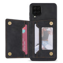 For Samsung Galaxy A12 5G Zipper Card Holder Phone Case(Black)