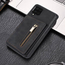 For Samsung Galaxy A12 5G Zipper Card Holder Phone Case(Black)