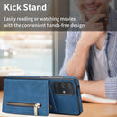 For Samsung Galaxy A71 4G Zipper Card Holder Phone Case(Blue)