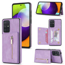 For Samsung Galaxy A71 4G Zipper Card Holder Phone Case(Purple)