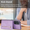 For Samsung Galaxy A71 4G Zipper Card Holder Phone Case(Purple)