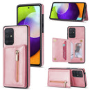 For Samsung Galaxy A71 4G Zipper Card Holder Phone Case(Rose Gold)
