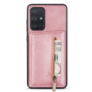 For Samsung Galaxy A71 4G Zipper Card Holder Phone Case(Rose Gold)