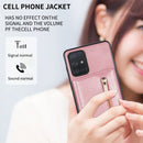 For Samsung Galaxy A71 4G Zipper Card Holder Phone Case(Rose Gold)