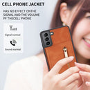 For Samsung Galaxy S22 5G Zipper Card Holder Phone Case(Brown)