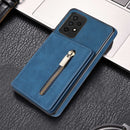 For Samsung Galaxy A53 5G Zipper Card Holder Phone Case(Blue)