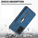 For Samsung Galaxy A53 5G Zipper Card Holder Phone Case(Blue)