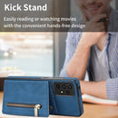 For Samsung Galaxy A53 5G Zipper Card Holder Phone Case(Blue)
