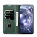 For vivo X80 Pro AZNS Magnetic Calf Texture Leather Phone Case(Dark Green)