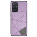 For Samsung Galaxy A51 4G Line Card Holder Phone Case(Purple)