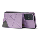 For Samsung Galaxy A51 4G Line Card Holder Phone Case(Purple)