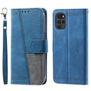 For Motorola Moto G22 Splicing Leather Phone Case(Blue)