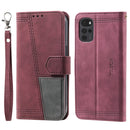 For Motorola Moto G22 Splicing Leather Phone Case(Red)
