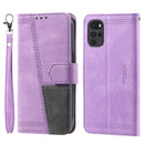 For Motorola Moto G22 Splicing Leather Phone Case(Purple)