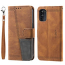 For Motorola Moto G52 Splicing Leather Phone Case(Brown)