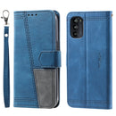 For Motorola Moto G52 Splicing Leather Phone Case(Blue)