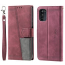 For Motorola Moto G52 Splicing Leather Phone Case(Red)