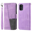 For Motorola Moto G52 Splicing Leather Phone Case(Purple)