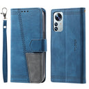 For Xiaomi 12 Pro / 12S Pro Splicing Leather Phone Case(Blue)