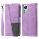 For Xiaomi 12 Pro / 12S Pro Splicing Leather Phone Case(Purple)