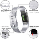 For FITBIT Charge 2 Checkered Metal Watch Band(Silver)