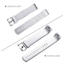 For FITBIT Charge 2 Checkered Metal Watch Band(Silver)