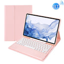 T800B Pen Slot Detachable Bluetooth Keyboard Leather Tablet Case For Samsung Galaxy Tab S8+/S7+/S7 FE(Pink)