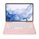 T800B Pen Slot Detachable Bluetooth Keyboard Leather Tablet Case For Samsung Galaxy Tab S8+/S7+/S7 FE(Pink)