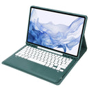 T800B Pen Slot Detachable Bluetooth Keyboard Leather Tablet Case For Samsung Galaxy Tab S8+/S7+/S7 FE(Dark Green)