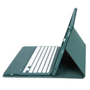T800B Pen Slot Detachable Bluetooth Keyboard Leather Tablet Case For Samsung Galaxy Tab S8+/S7+/S7 FE(Dark Green)