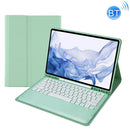 T800B Pen Slot Detachable Bluetooth Keyboard Leather Tablet Case For Samsung Galaxy Tab S8+/S7+/S7 FE(Mint Green)